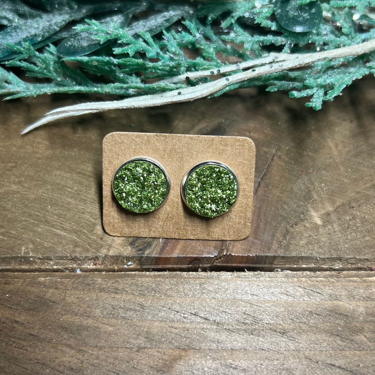 12mm Druzy Stud Earrings
