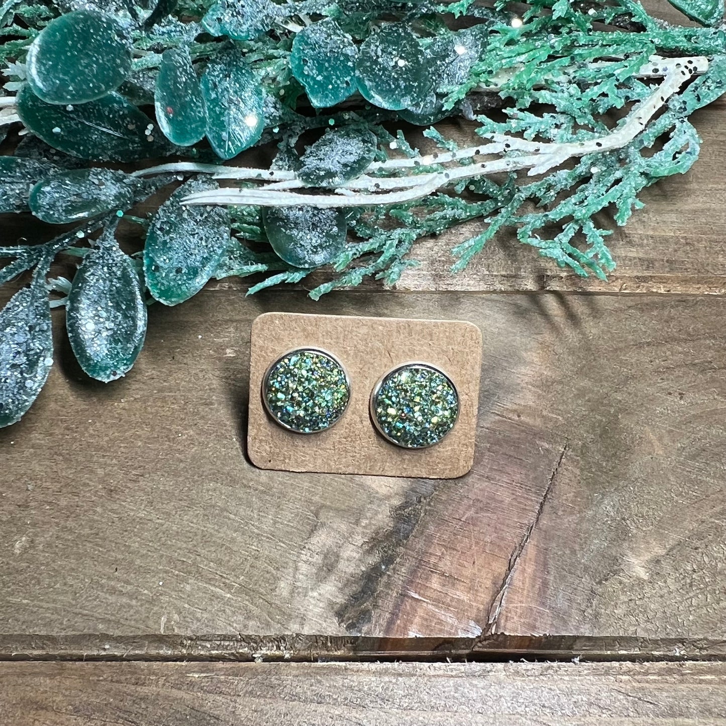 12mm Druzy Stud Earrings