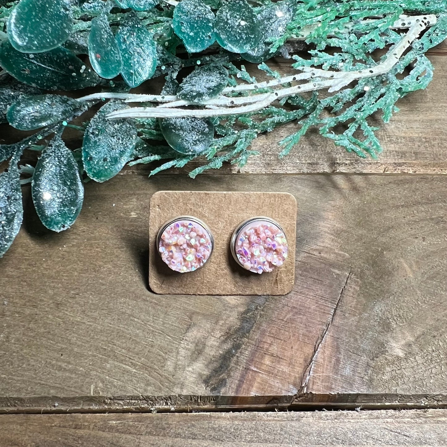 12mm Druzy Stud Earrings