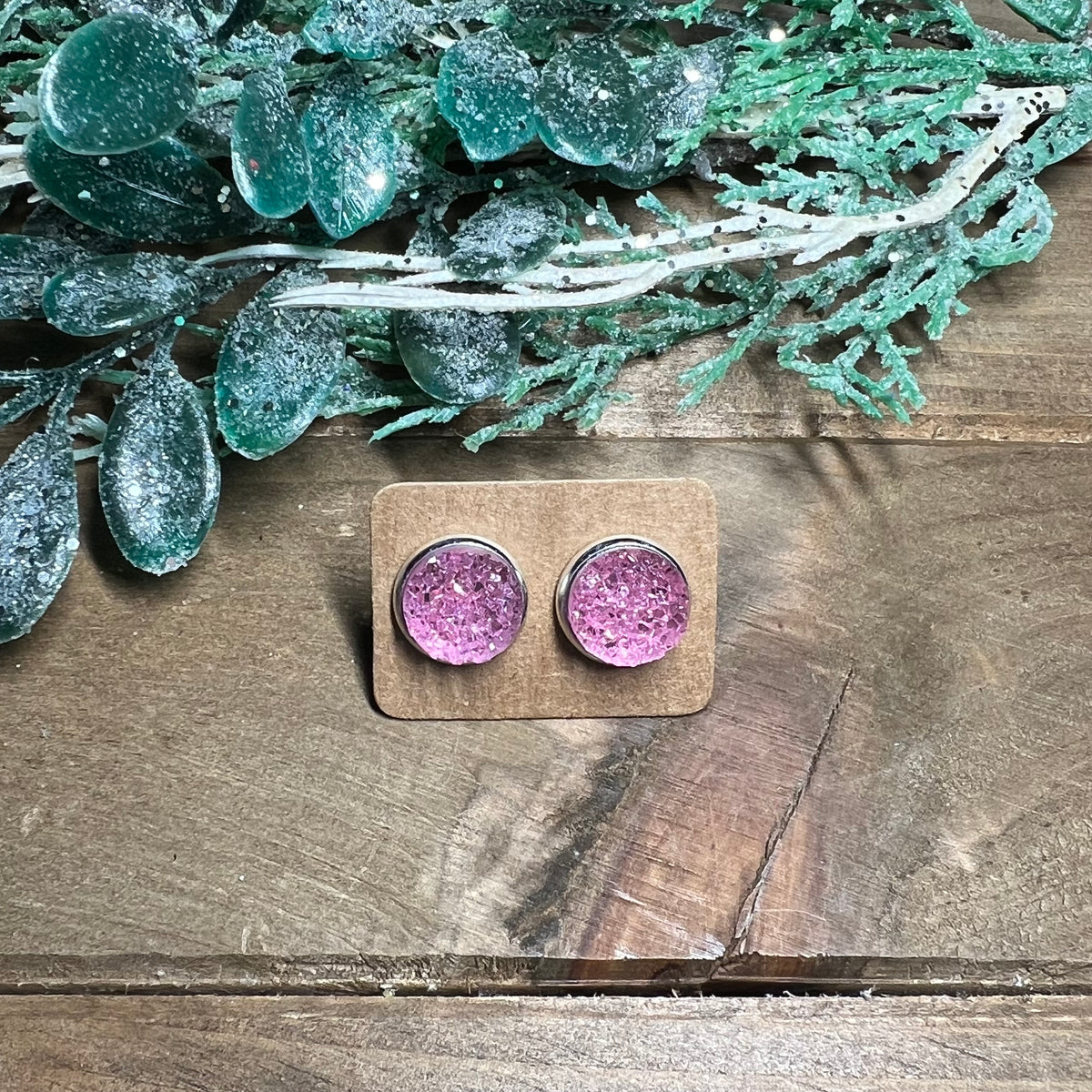 12mm Druzy Stud Earrings