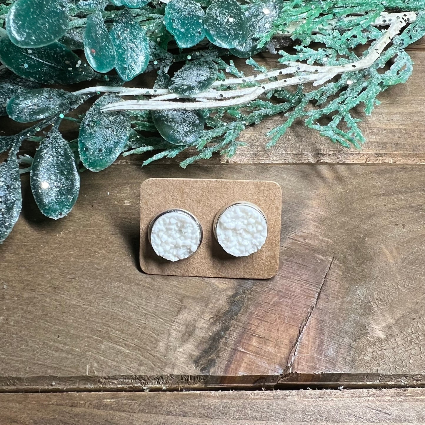 12mm Druzy Stud Earrings