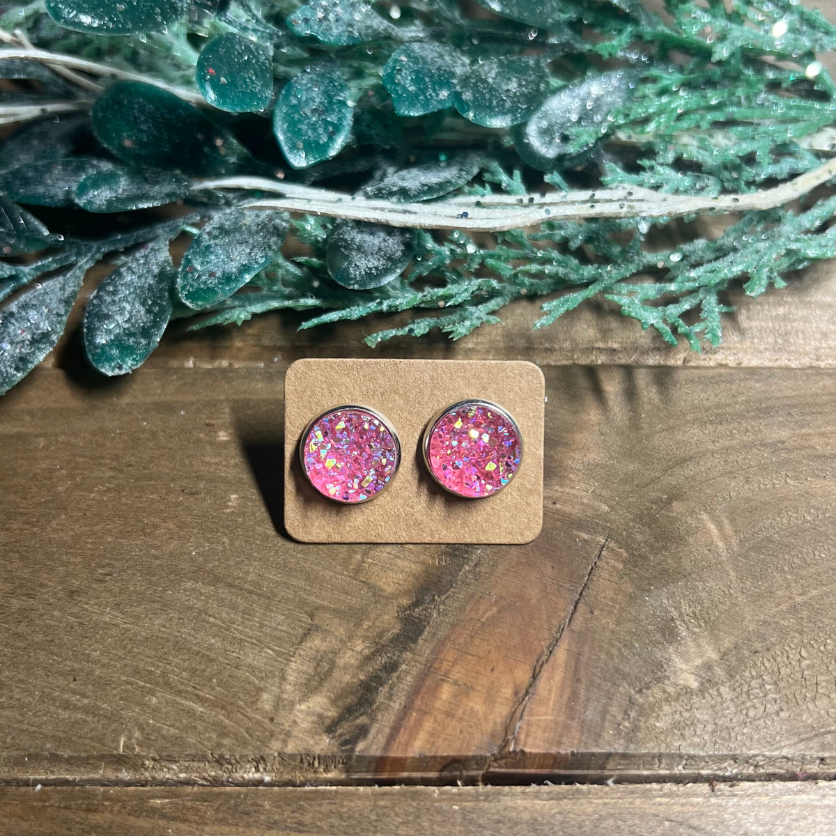 12mm Druzy Stud Earrings