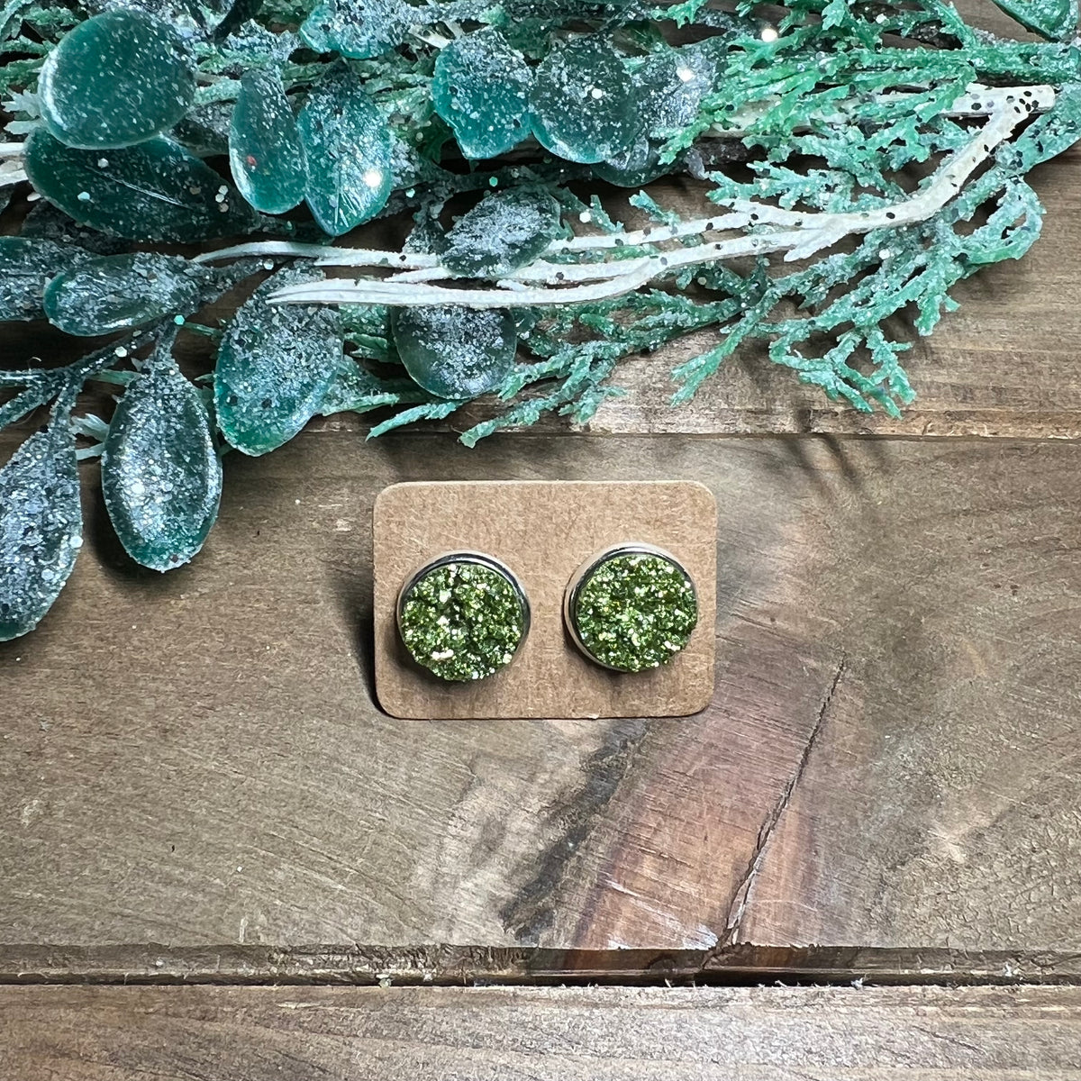 12mm Druzy Stud Earrings