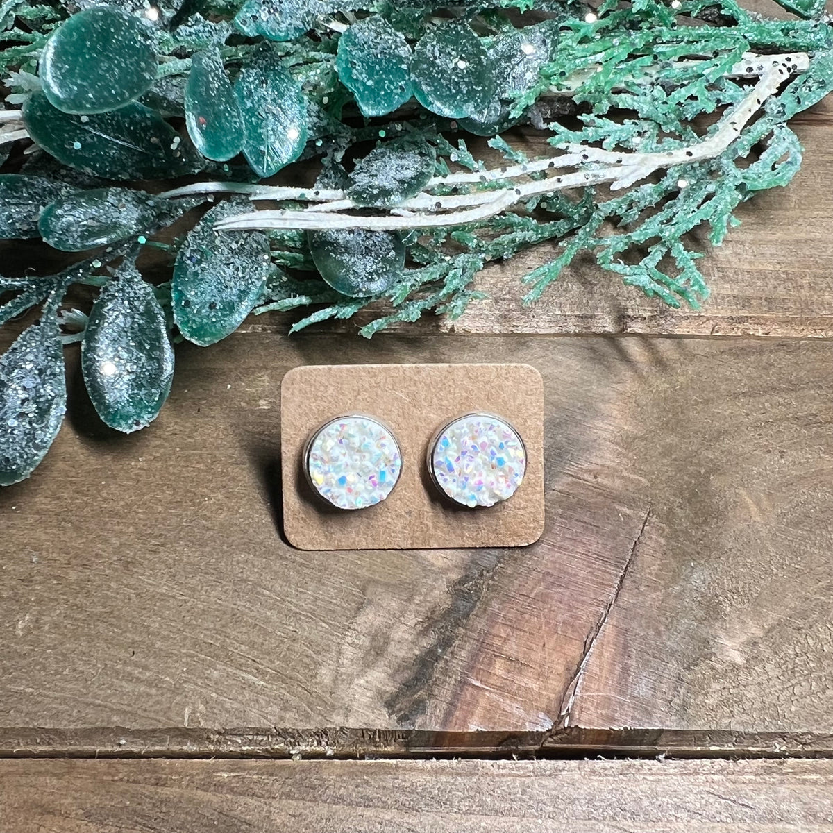 12mm Druzy Stud Earrings