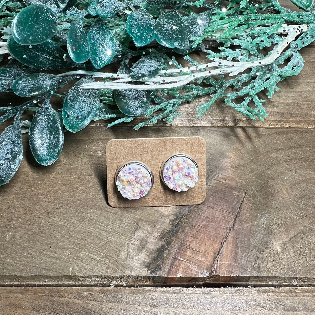 12mm Druzy Stud Earrings