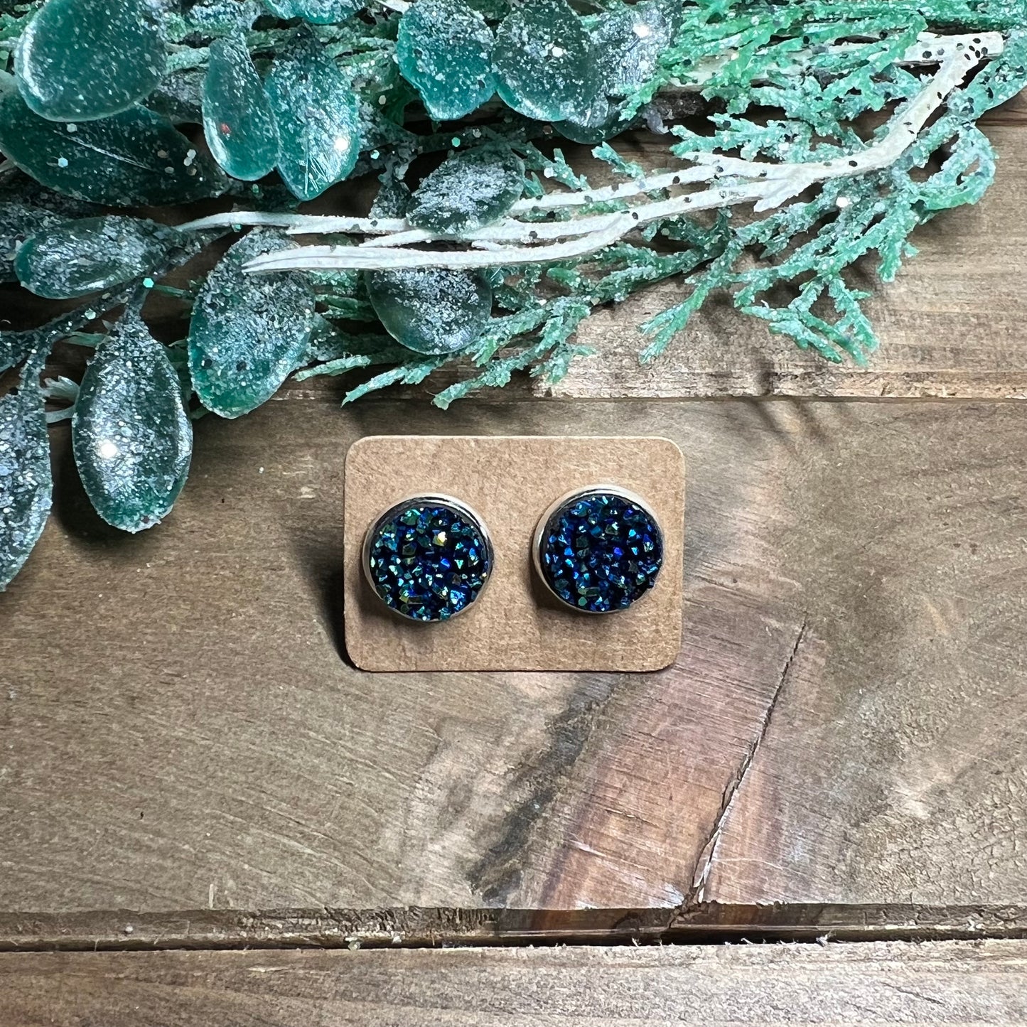 12mm Druzy Stud Earrings