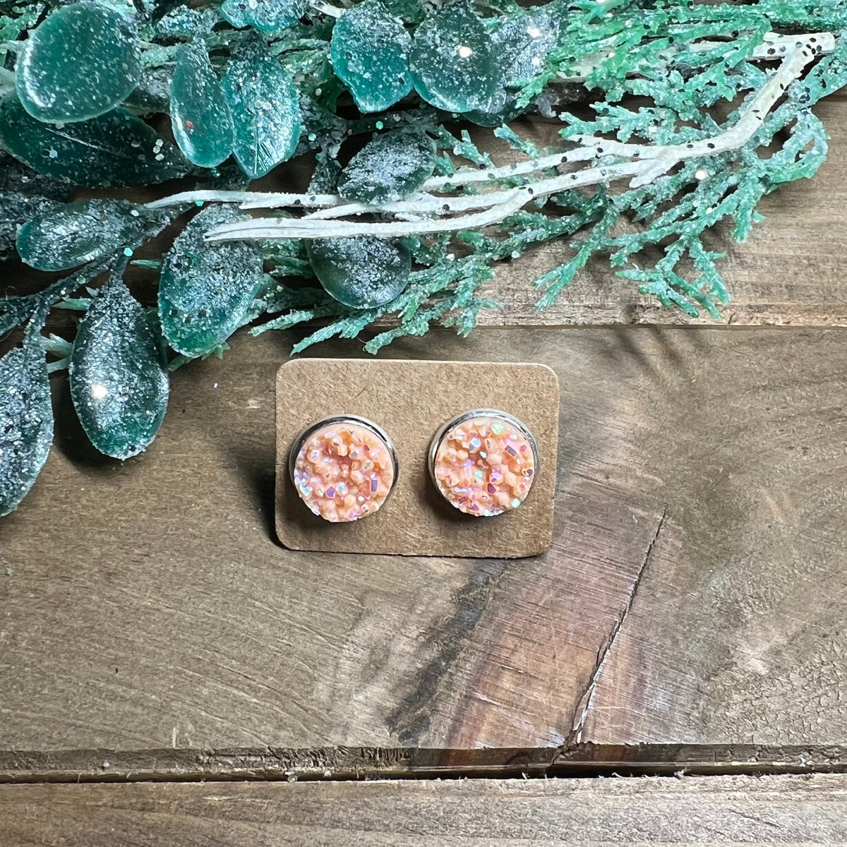 12mm Druzy Stud Earrings