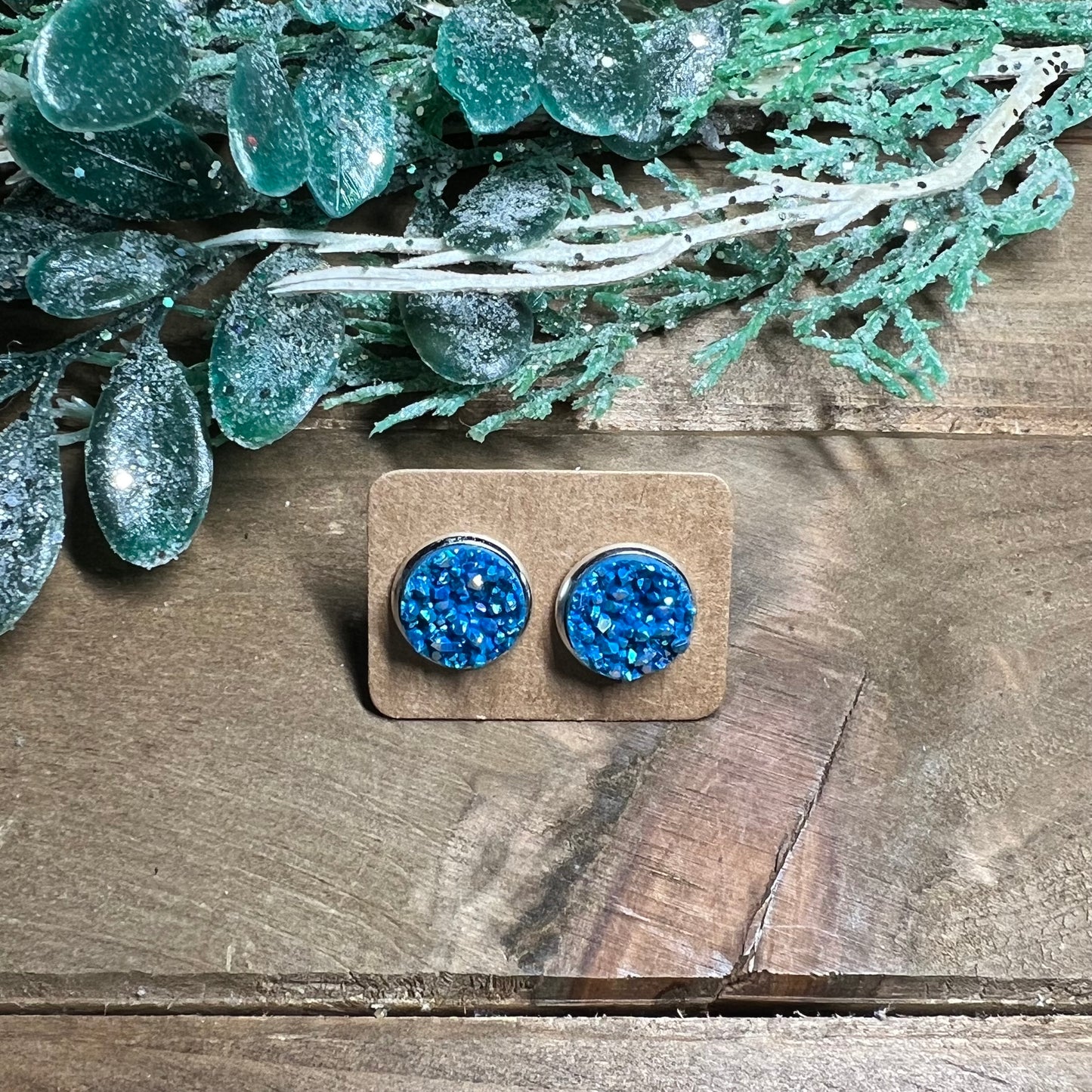 12mm Druzy Stud Earrings