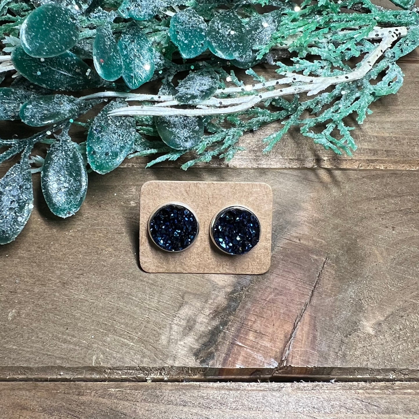12mm Druzy Stud Earrings