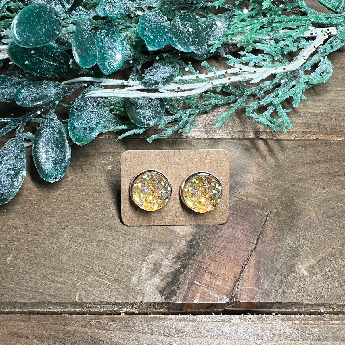 12mm Druzy Stud Earrings