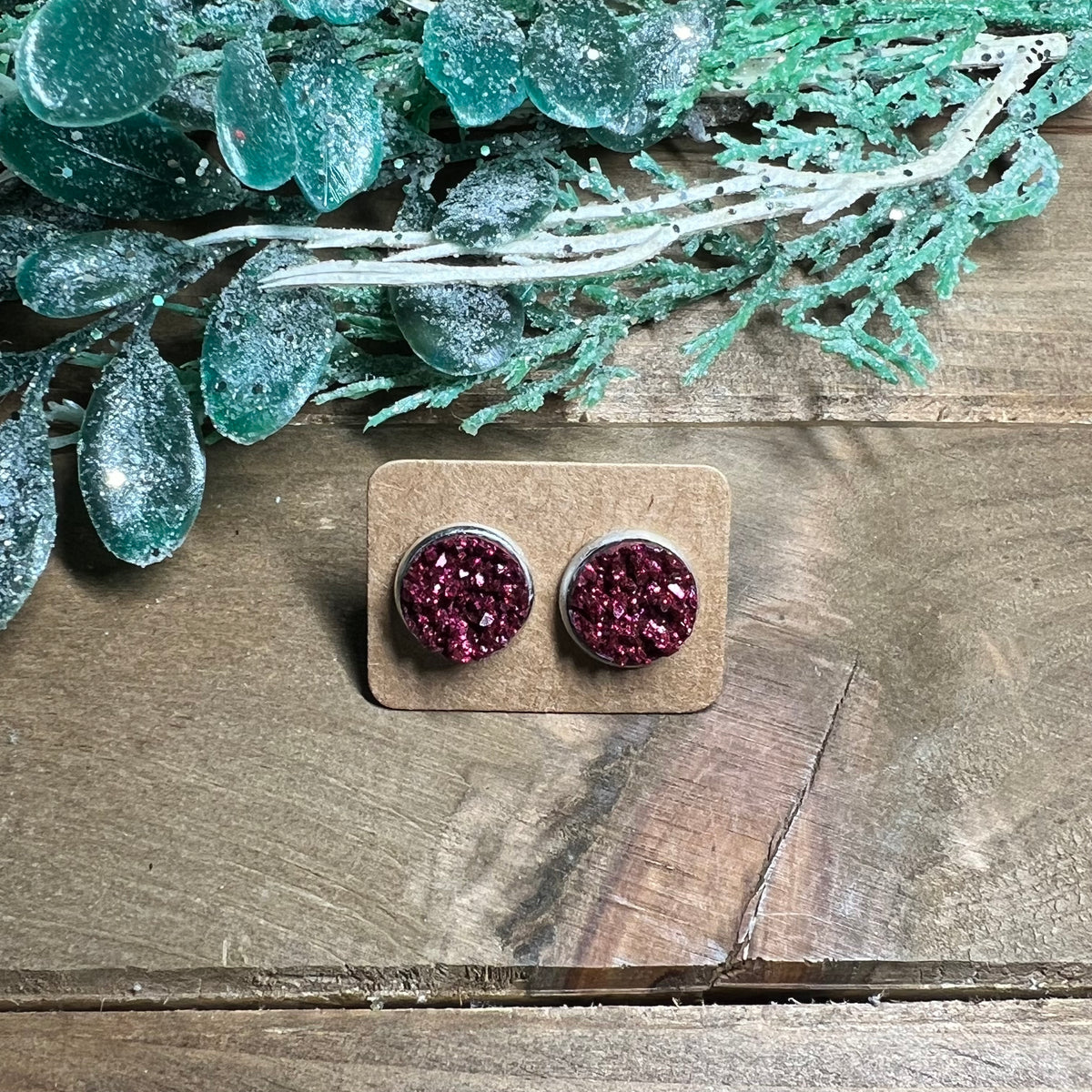 12mm Druzy Stud Earrings
